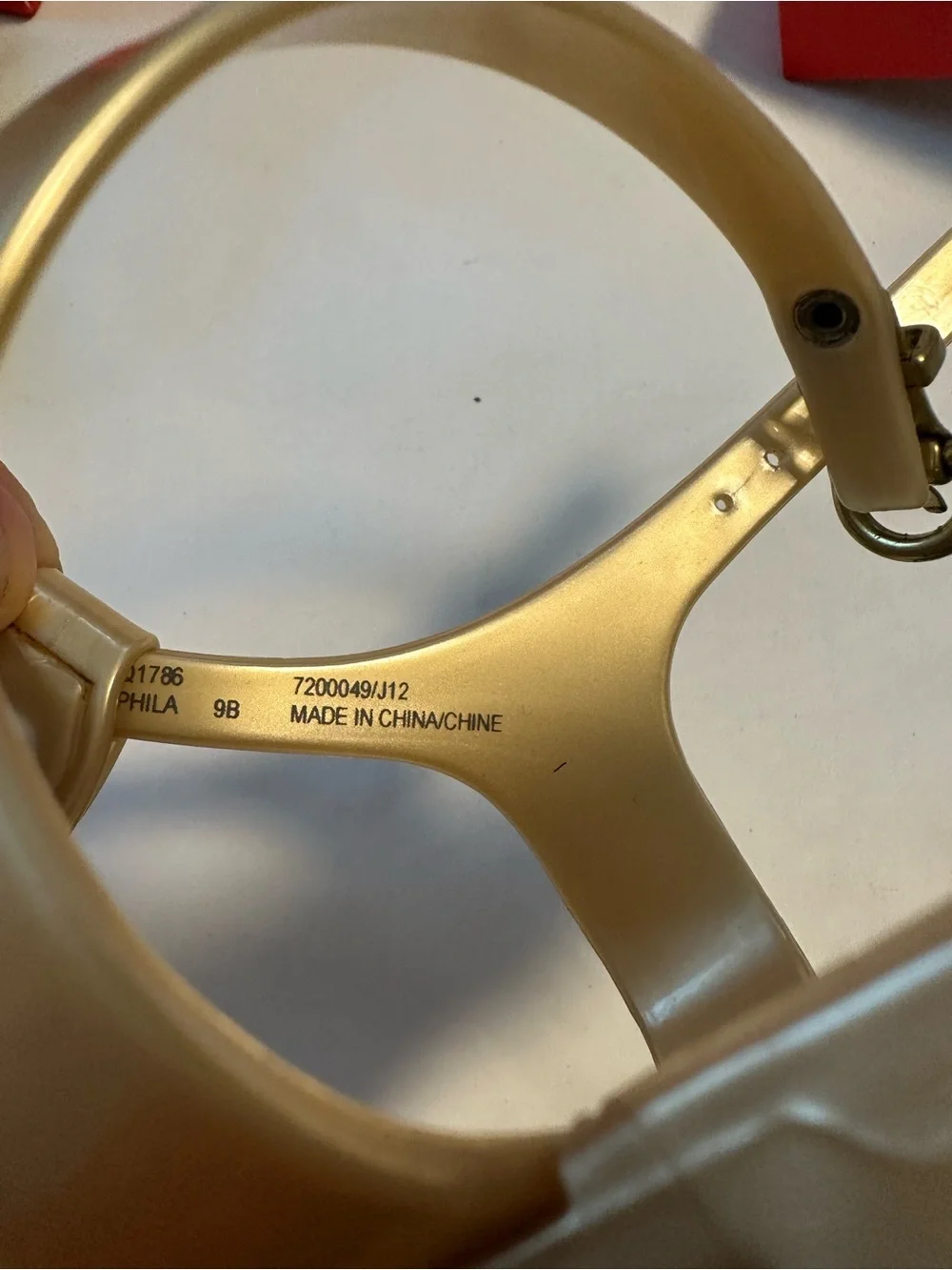 Coach Metallic Gold T-Strap Jelly Sandals with Logo Detail Size-9B